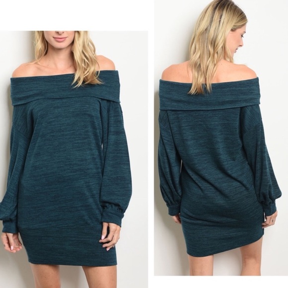 🤩Teal Off the Shoulder Tunic🌟 - Picture 3 of 3